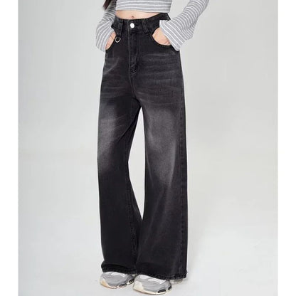 Summer Men Baggy Jeans Unisex Vintage American Style Straight Wide Leg Denim Pants Fashion Brand Hot Sale Casual Trousers