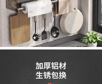 Novo Rack de Armazenamento de Cozinha Suporte para Temperos de Parede Organizador de Cozinha Doméstico Multifuncional Prateleira de Armazenamento