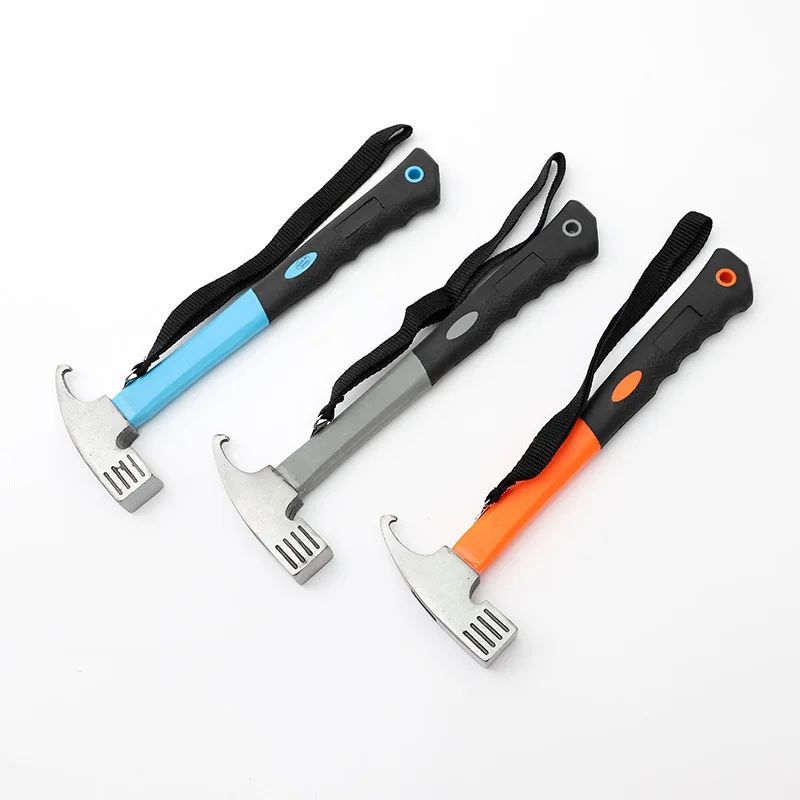 Martelo de Tenda em Aço Carbono, Martelo de Tenda de Acampamento, Martelo de Tenda em Aço Carbono, Extrator de Pregos Doméstico em Aço Carbono, Extrator de Pregos em Aço Carbono