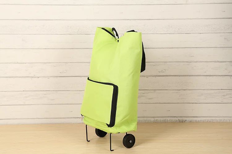 Foldable Square Oxford Cloth Shopping Cart Bag with Wheels Vegetable Buying Car Trolley Bag Durable Market Research Bag