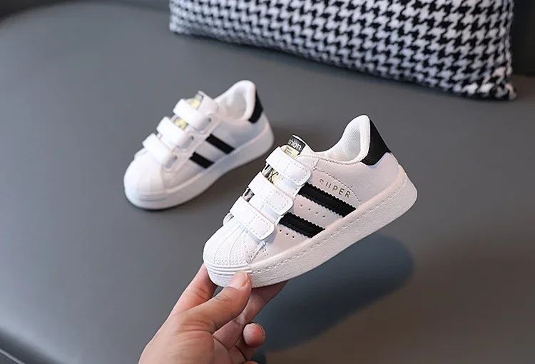Toddler Baby Kids Fashion Design Walking Shoes Sneakers White Non-slip Casual Shoes Boys Girls Breathable Outdoor Sport Shoes