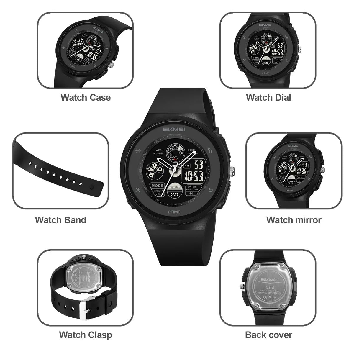 SKMEI 2346 Wristwatches Clock Horloges Mannen Fashion Digital Electronic Watch Casual Sports Watches For Men Women Waterproof