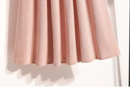 2025 Plus Size Pleated Skirts Solid Versatile Medium Length Skirt A-Line Maxi Gown Cover Autumn Winter New Half-length Skirt