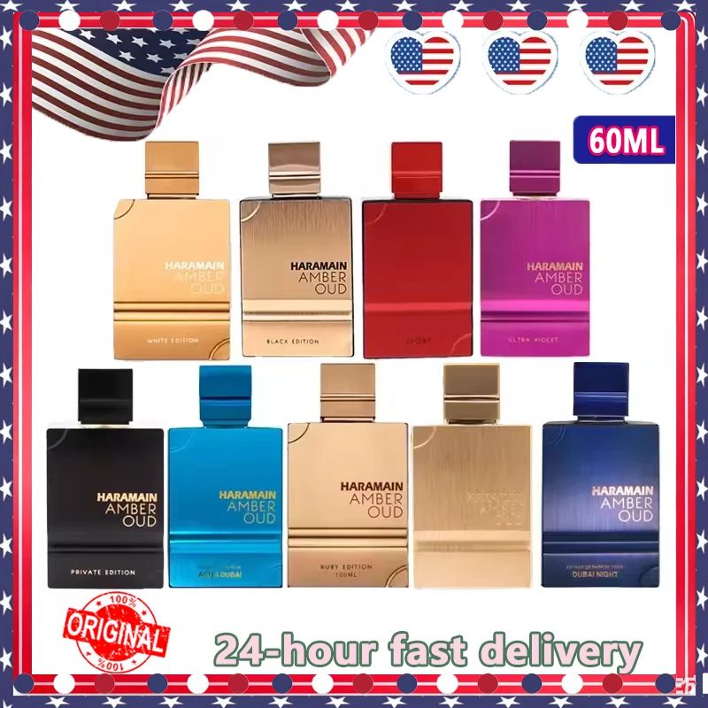 60ml Al Haramain Amber Oud Eau De Parfum Femmen Spray Original Árabes Perfumes Duradouro Nobre Masculino Feromônio Perfume Colônia Maquiagem