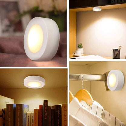 Luzes de LED Sem Fio com Controle Remoto Dimerizável a Pilha para Cozinha, Armário e Guarda-Roupa