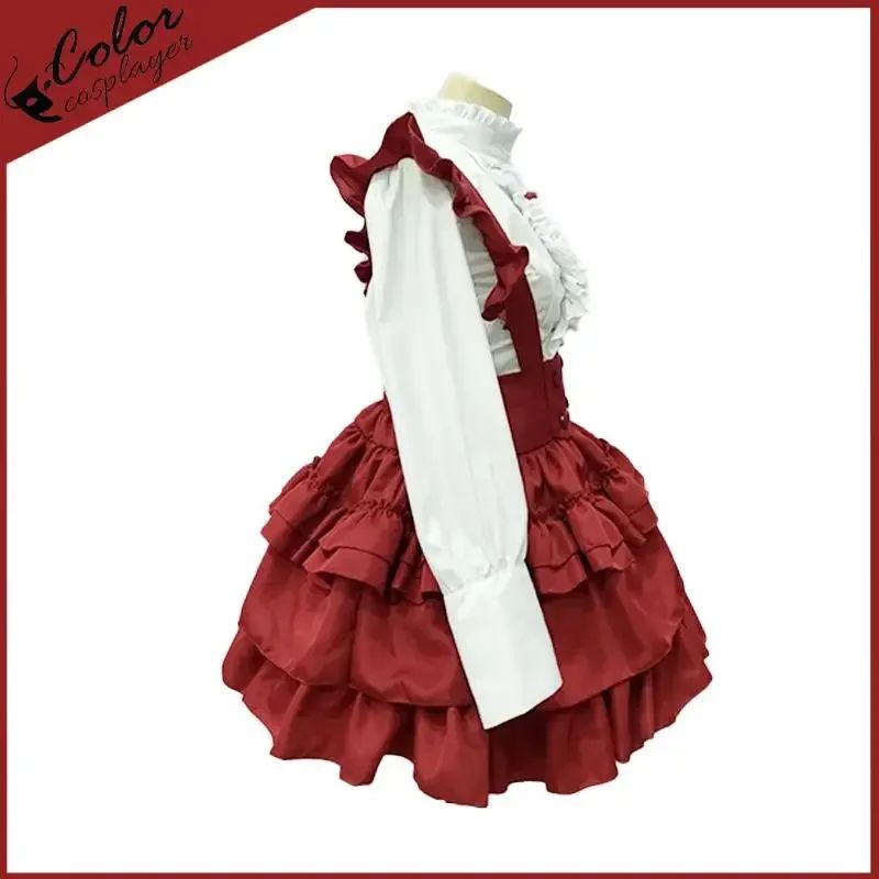 Christmas Lolita Red Overalls Skirt New Year Party Dress Vintage Medieval Dress Drama Performance Outfit Anime Cospaly Costume