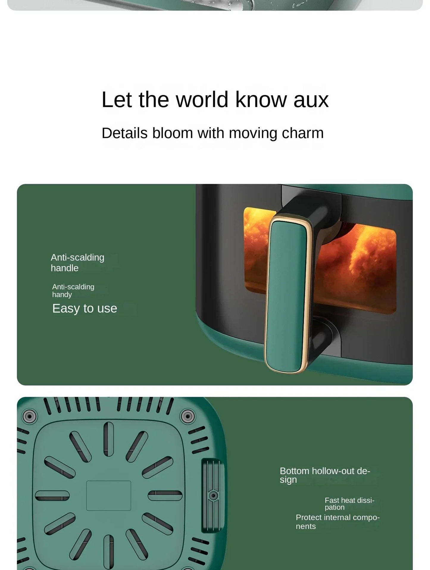 220V AUX Air Fryer and Oven Combo: Multifunctional, Fully Automatic, No Oil Technology, Easy-to-clean AF