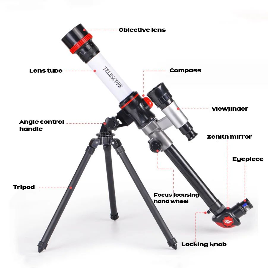 Telescópio Astronômico Profissional Monocular Potente HD Portátil para Observação da Lua, Espaço e Planetas - Presente para Crianças