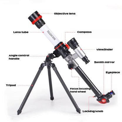 Telescópio Astronômico Profissional Monocular Potente HD Portátil para Observação da Lua, Espaço e Planetas - Presente para Crianças