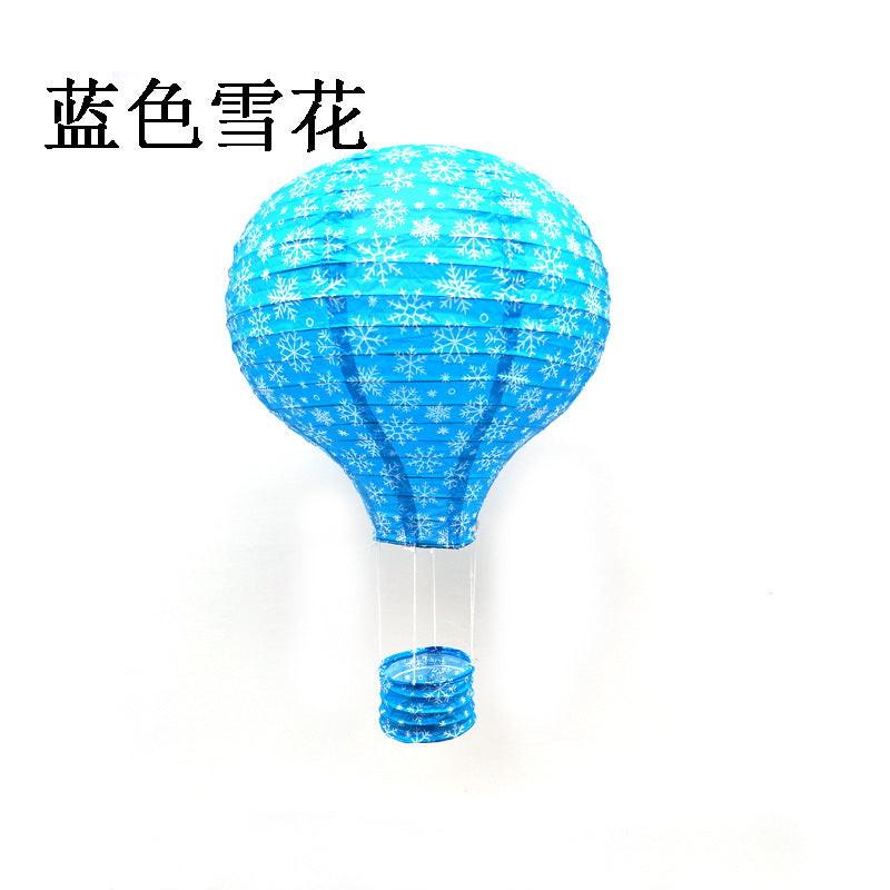 1pc Ceremony Holiday Party Folding Paper Lantern Hot Air Balloon Shape 30/40cm Pink Blue For Kids Baptism Birthday Wedding Decor