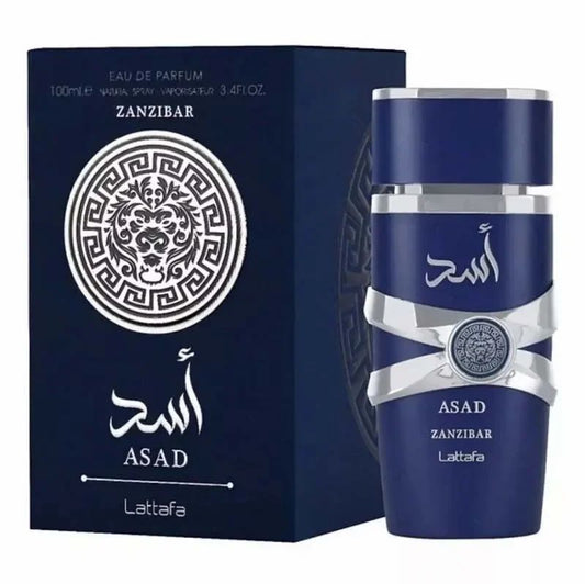 Asad Zanzibar by Lattafa for Men Eau de Parfum Spray 3.4 Oz 100 Ml Brand New Box