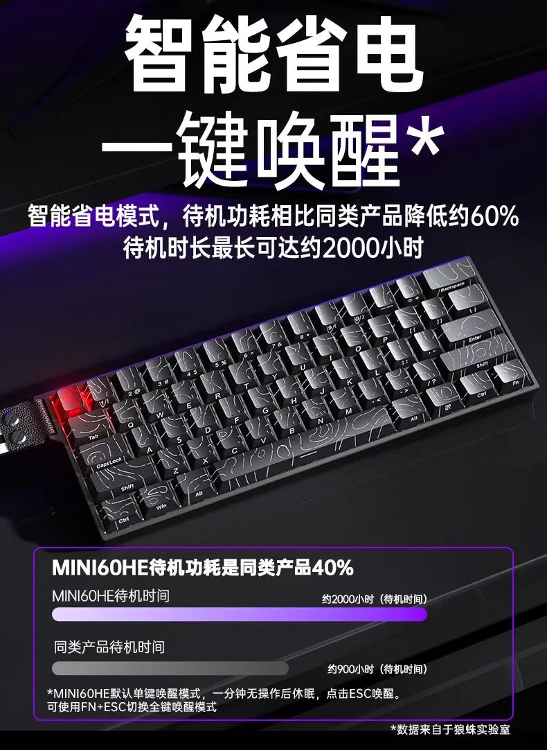 Teclado AULA Mini60 HE Magnetic Switch RGB Tri Mode Sem Fio Mecânico 8000Hz 0.01mmRT Teclado Gamer Presentes para Gamers