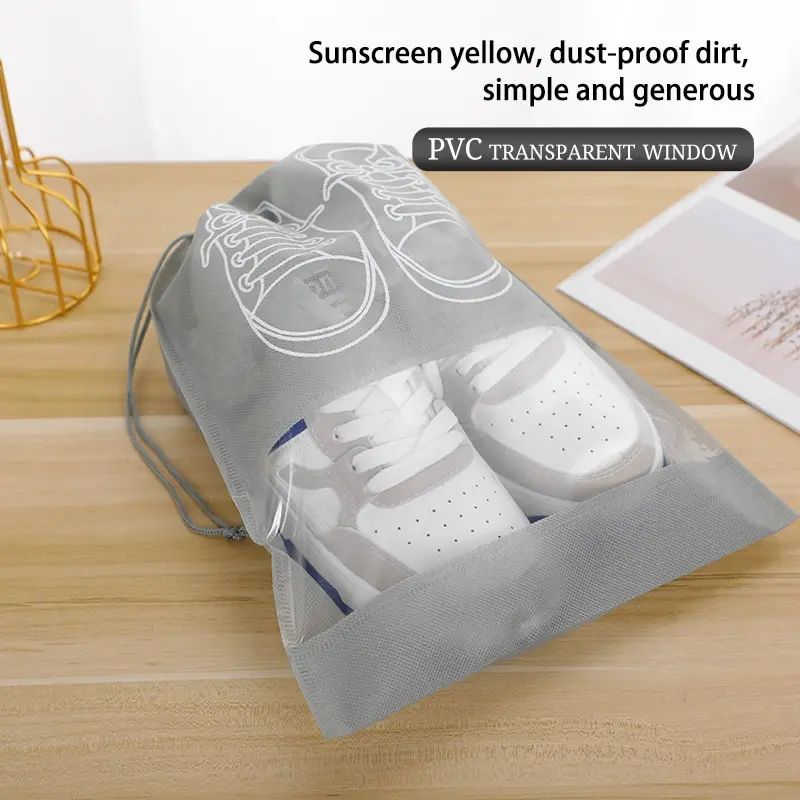 5/10pcs Non Woven Shoe Bag Storage Bag, Shoe Storage Drawstring Drawstring, Shoe Storage Bag, Dust-proof