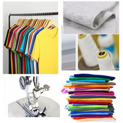 500/300g Heavy-duty White Pure Cotton T-shirt Thickened Threaded Round Neck Short Sleeves Three Needle Half Sleeve Tees