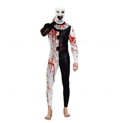 Halloween Zenti Party Cosplay Bodysuit Romper Unisex Cosplay Scary Terrifier 3  Printed Jumpsuit Clown Bloody Terrifier Costume