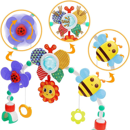 Hanging Bell Baby Stroller Bed Clip Safety Seat Hand Bell Pendant Colorful Multifunctional Soft Toys Stroller Mobile 0-12 Gift