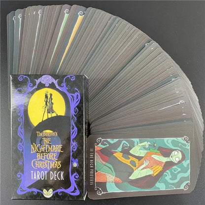 10.3x6cm Disney The Nightmare Before Christmas Baralho de Tarô e Guia em PDF Jogo de Tabuleiro Adivinhação Diga o Futuro Presente de Aniversário