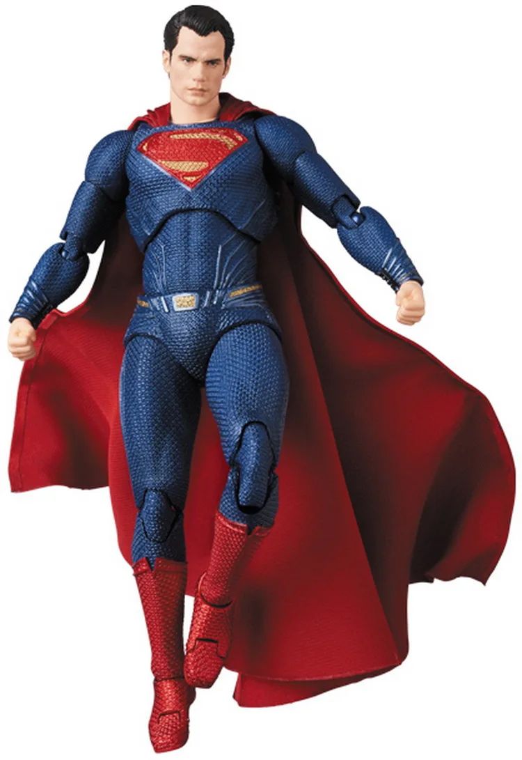 16cm DC Superman MAFEX 057 Liga da Justiça Super Homem Boneco Articulado Colecionável Modelo BJD Brinquedo de Presente