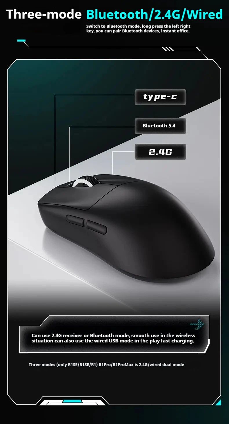 VGN Vxe Dragonfly R1 SE E-Sports Wireless Mouse Game Long Battery Life Paw3395 Lightweight Ergonomic Three-Mode Bluetooth Mouse