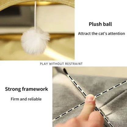 Cama Toca para Pets Removível Sofá Cesta para Gatos de Lona Casa Semiaberta para Gatos Toca Caverna para Cães Cama para Gatos para Decoração de Quarto Suprimentos para Pets