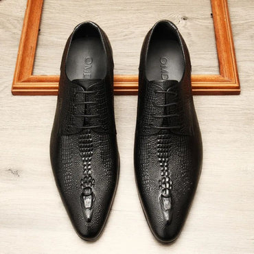Handmade Mens Wedding Oxford Shoes Black Blue Genuine Leather Flat Dress Shoes Crocodile Pattern Summer Business Formal Loafers
