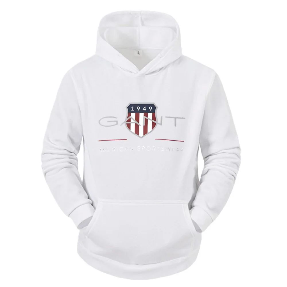 2025Solid Color Men's Hoodie Warm Men's Sweatshirt Fashion Street Casual Men's Loose Cool Sa 1949 Printed Pullover Brand Hoodie