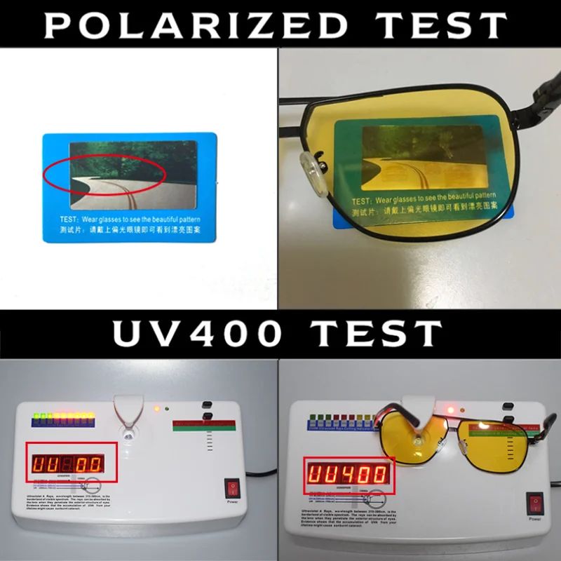 Men Night Vision Polarized Photochromic Sunglasses Aviator Style Yellow Color Change Lenses Driving Sun Glasses
