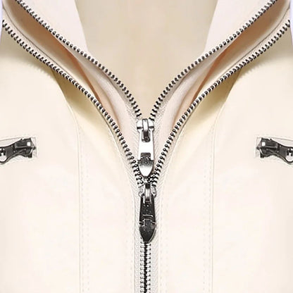 Gothic Faux Leather Jacket Women Coat 2025 Hoodies Winter Autumn Motorcycle Jacket Black Outerwear Leather PU Basic Jacket Coat