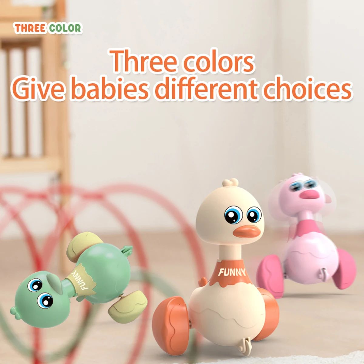 Baby Toy Cars Toddler Swing Press and Go Cute Duck Car Educational Toys for Boys Girls Pull Back Cars Toy Children Xmas Gifts