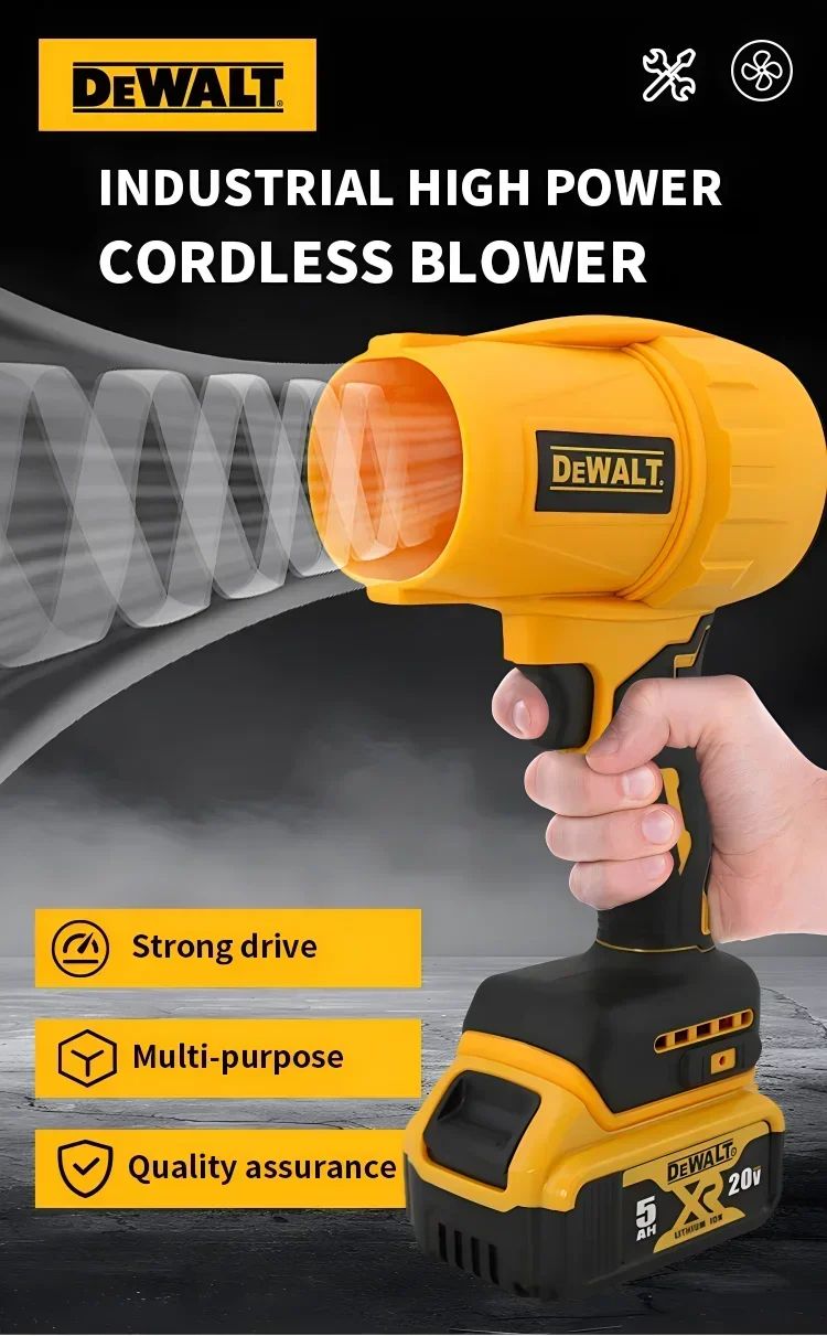 Soprador sem fio DeWalt 30000RPM Turbina elétrica Aspirador de pó doméstico Remoção de poeira portátil recarregável Ferramentas elétricas 20V