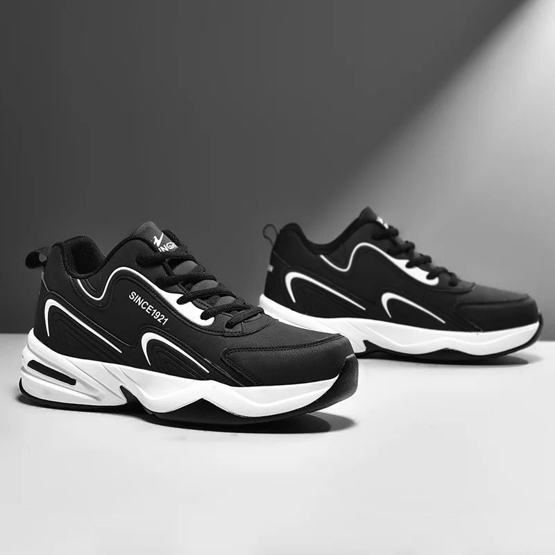 Men Sports Running Shoes Outdoor Walking Soft Casual Sneakers Fashion Designer Leather Sneaker Waterproof Men's Tennis Masculina