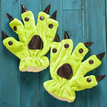 Stitch Animal Paw Slippers For Boy Girl Unisex Kids Cute Monster Claw Slippers Cartoon Soft Plush Warm Home Slippers Child Shoes