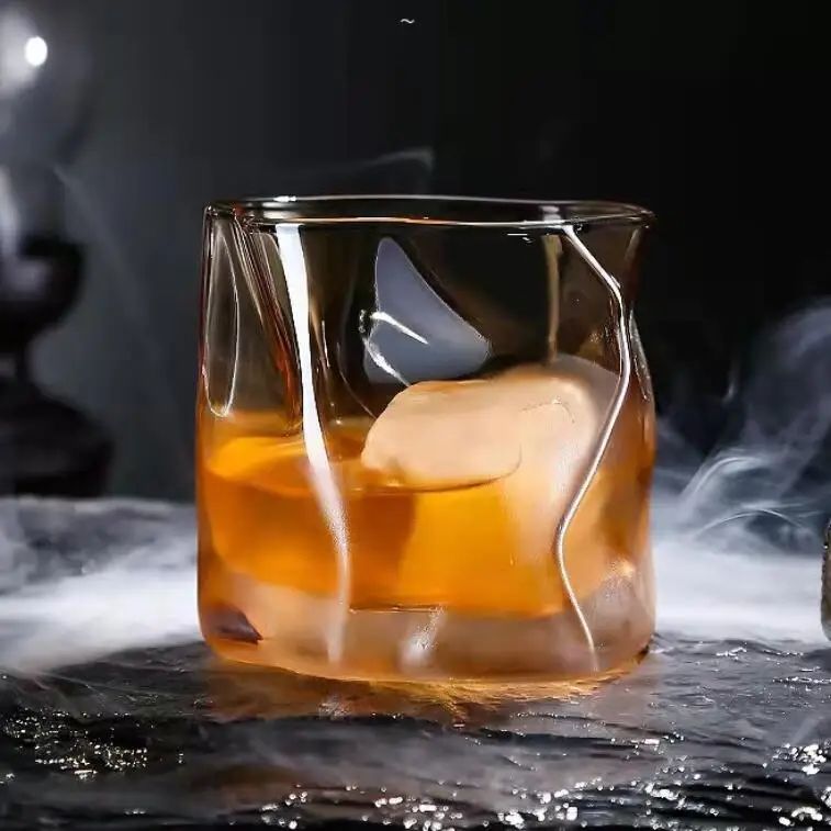 Copo de uísque cinza-fumaça 190ml, copo Old Fashioned de base pesada, conjunto de presente para bar, caneca de cerveja de cristal, direto da fábrica
