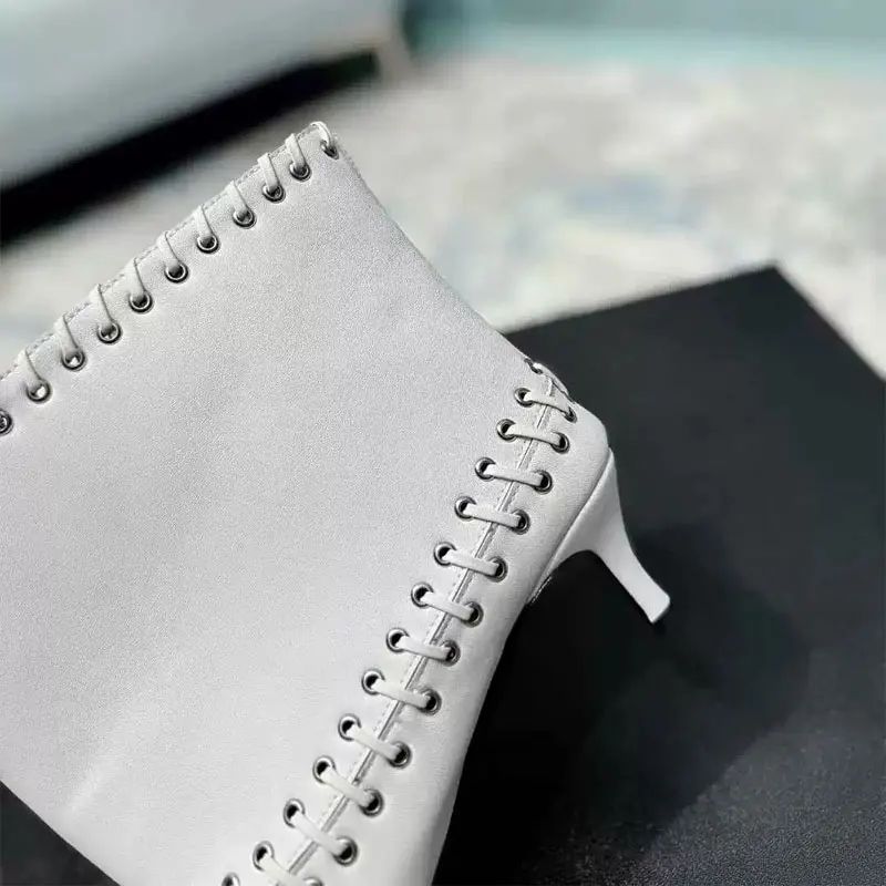 6.5 cm Heel Short Boots Pointed Fashionable Buckle Fashion Versatile Cool Women Boots Women Shoes  Ladies Shoes Botas De Mujer