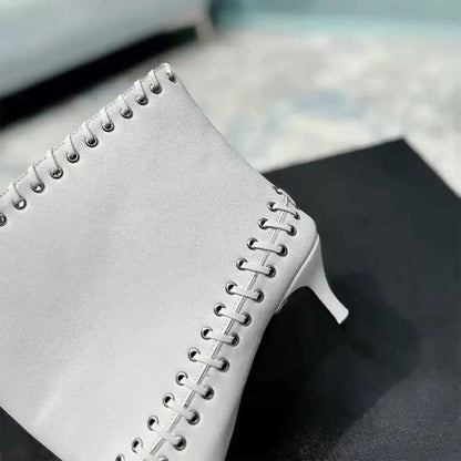 6.5 cm Heel Short Boots Pointed Fashionable Buckle Fashion Versatile Cool Women Boots Women Shoes  Ladies Shoes Botas De Mujer