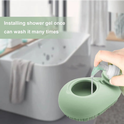 1pc Silicone Body Scrubber Exfoliating Body Scrubber Loofah Brush Refillable Bath Brush Easy Foaming Massage Brush Bathroom