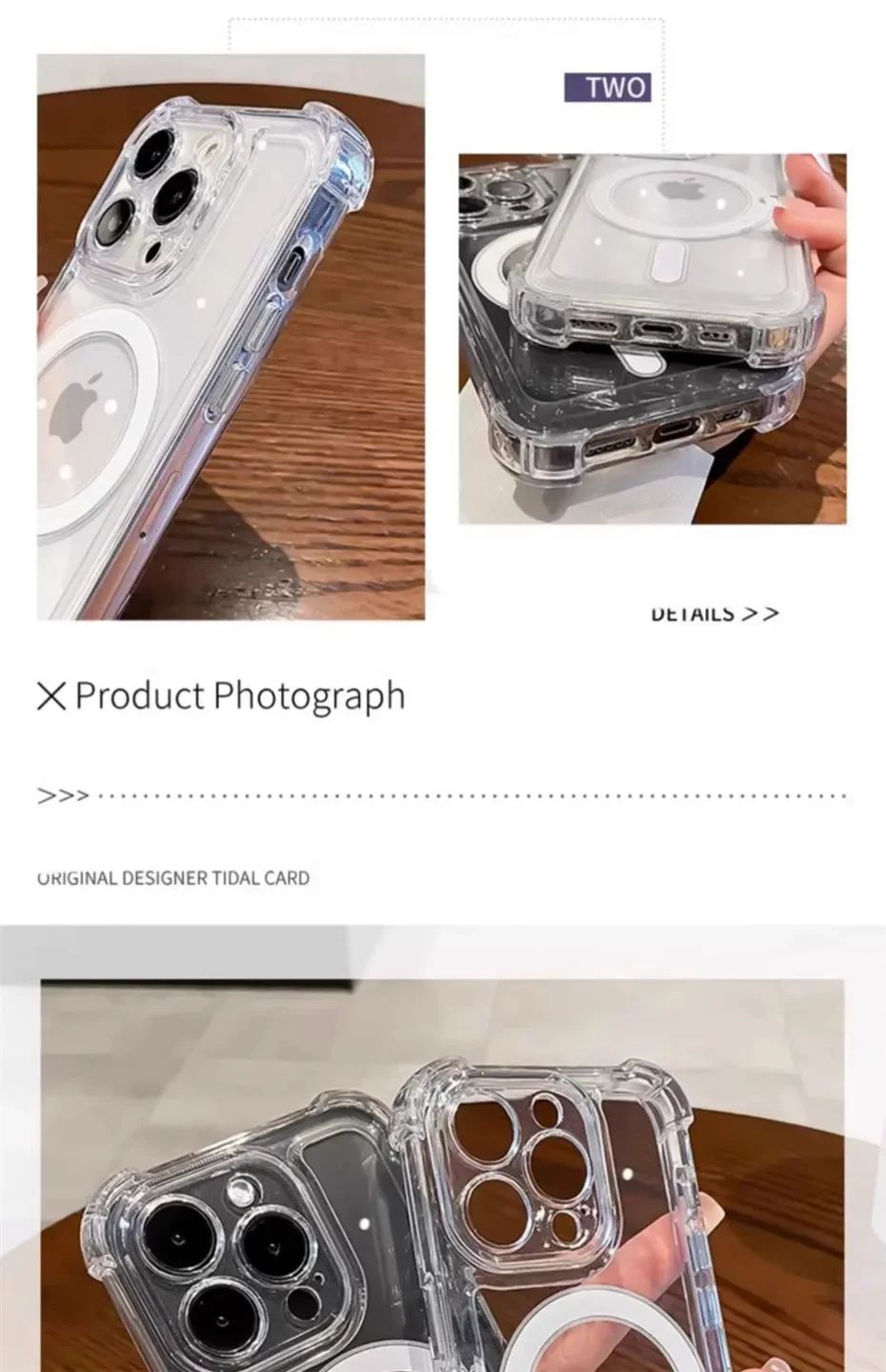 Capa de Celular Magnética Transparente para iPhone 17 Air 16 15 14 Plus 13 12 11 Pro Max Carregamento Sem Fio Magsafe à Prova de Choque