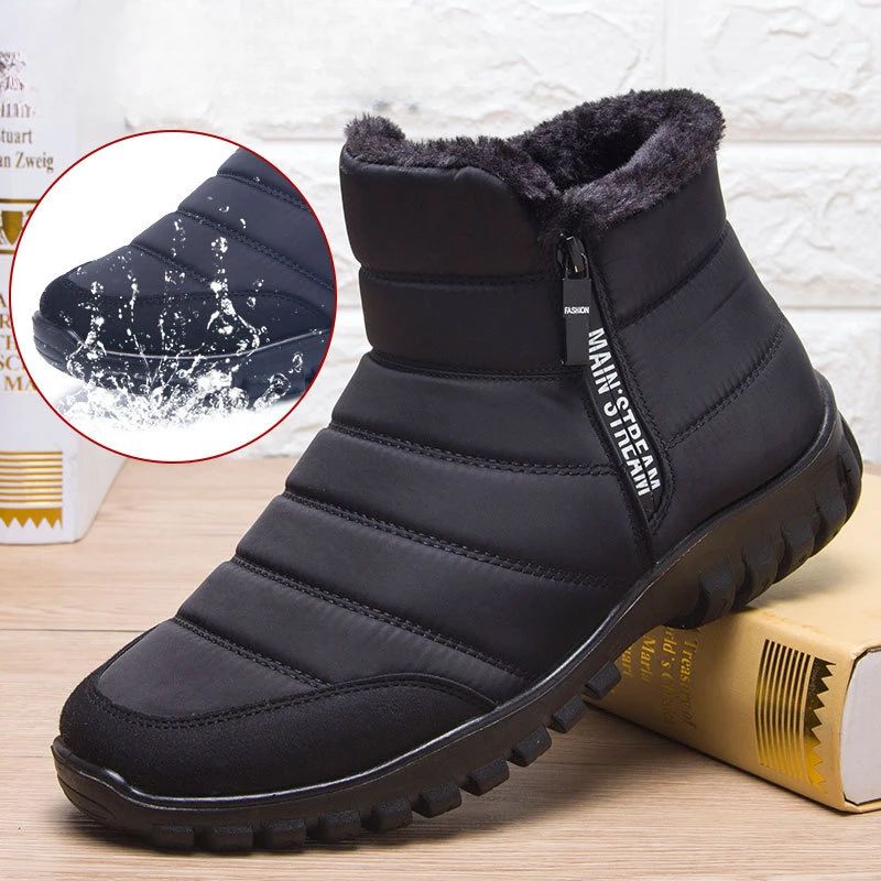 2025 Winter Men Ankle Snow Boot Waterproof Non Slip Shoe for Men Casual Keep Warm Plush Plu Size Couple Footwear Chaussure Homme