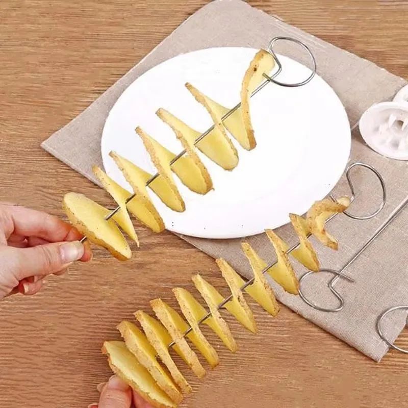 Cortador Espiral de Batata Whirlwind Máquina de Fazer Batata em Torre Fatiador de Vegetais Ferramentas Criativas para Legumes Acessórios de Cozinha Utensílios