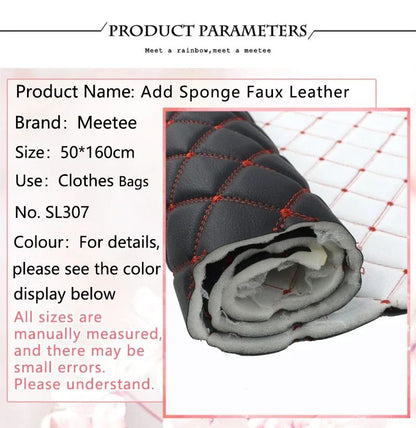 45/90x160cm Special Offer Embroidered Plaid Fabric Sponge Interlayer Leather Fabrics for Car Interior Seat Cushion Decoration