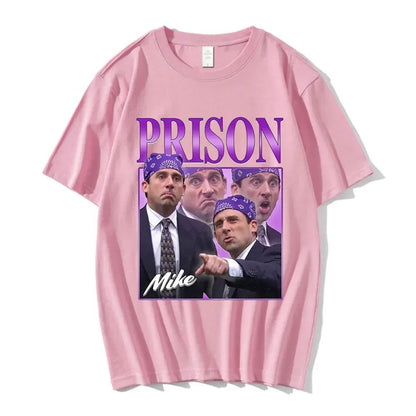 Prison Mike Michael Scott Homage The Office T-shirt Tv Series Dwight Schrute Jim Halpert Short