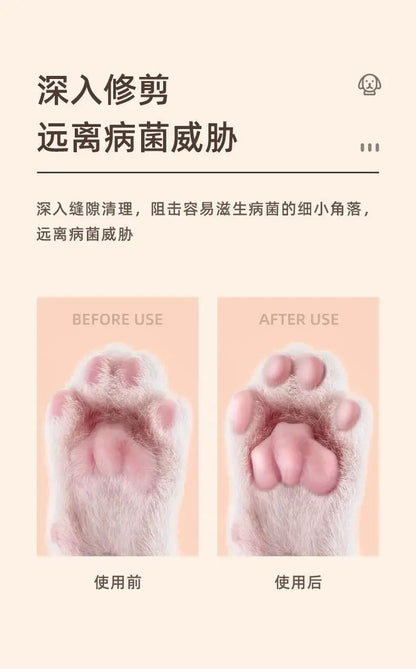 Pet Electric Hair Clipper-Silent Cat/Dog Shaver with Push Scissors, Paw Grooming Tool for Nail & Fur Trimming (Pet Grooming Kit)