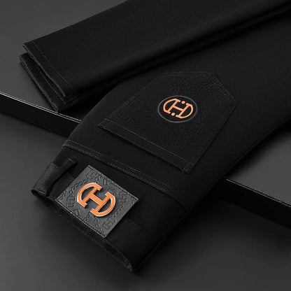 BlackJeans2024 Nova Coleção Outono/Inverno Marca da Moda Casual Slim Fit Elástica Estilo Europeu Calça Comprida Masculina Estampa Fashion