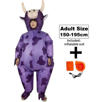 Halloween Character Inflatable Costume Colorful Parrot Multi-Color Cow Costume Props, Holiday Party Cosplay