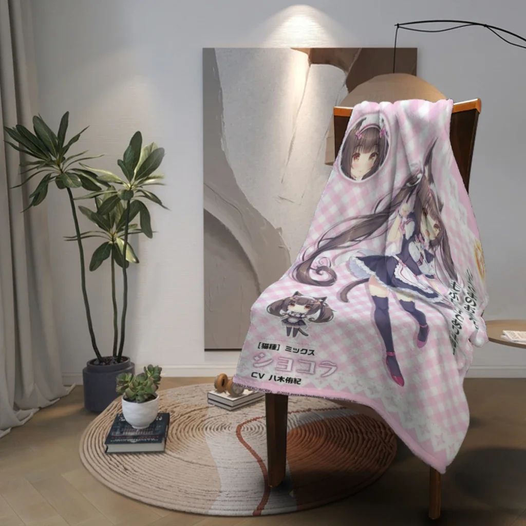 Anime Nekoparas Kawaii Cute Comfortable Flanne Blanket Soft comforter sets throw for Couch Warm Flannel Blankets Bedroom Décor