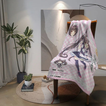 Anime Nekoparas Kawaii Cute Comfortable Flanne Blanket Soft comforter sets throw for Couch Warm Flannel Blankets Bedroom Décor