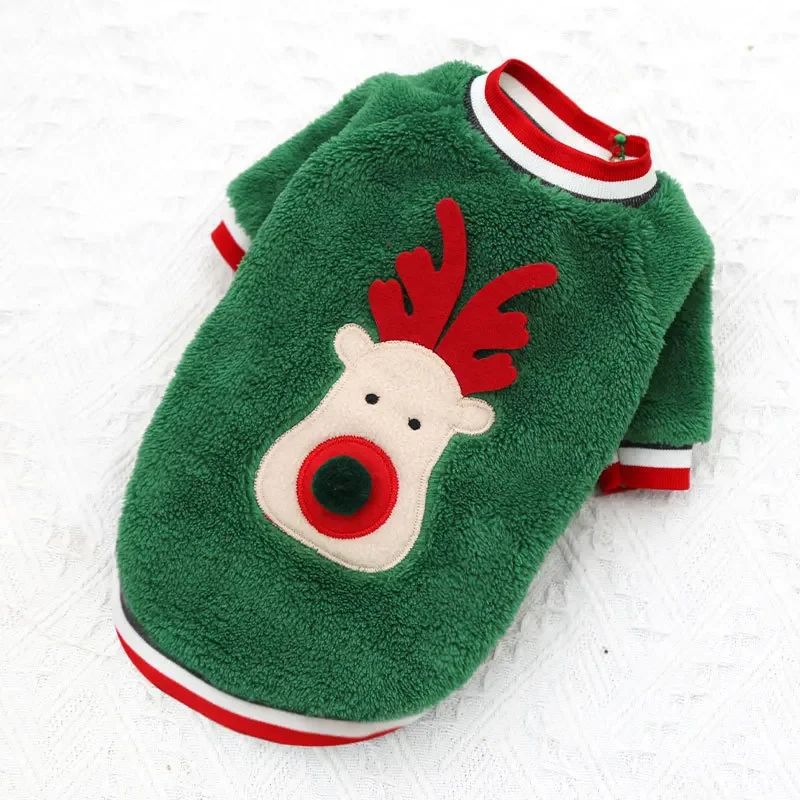 Roupa de Natal para Cães Roupa de Inverno Quente para Cães de Pequeno e Médio Porte Alce Papai Noel Cães Gatos Casaco Moletom Fantasia de Natal para Cães