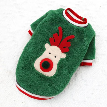 Roupa de Natal para Cães Roupa de Inverno Quente para Cães de Pequeno e Médio Porte Alce Papai Noel Cães Gatos Casaco Moletom Fantasia de Natal para Cães