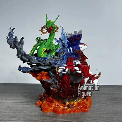 35cm/13.78in Boneco de Anime Pokémon Groudon Kyogre Rayquaza Bonecos de Ação Coleção de PVC Modelo de Brinquedos para Presentes Infantis