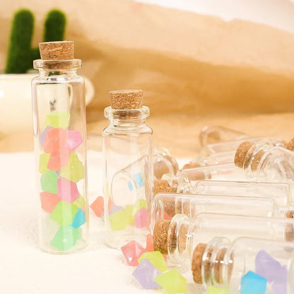 20/10PCS Cork Stopper Glass Bottles DIY Birthday Gift Transparent Empty Message Wishing Bottle Christmas Wedding Party Decor